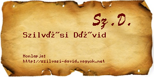 Szilvási Dávid névjegykártya