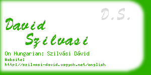 david szilvasi business card