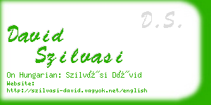 david szilvasi business card